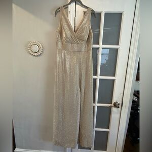 Oleg Cassini Shimmering Gold Dress